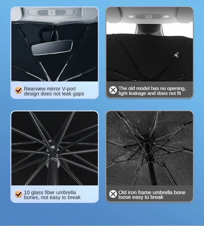 Universal Car Windshield Sunshade Umbrella - UPF 80+ UV Block