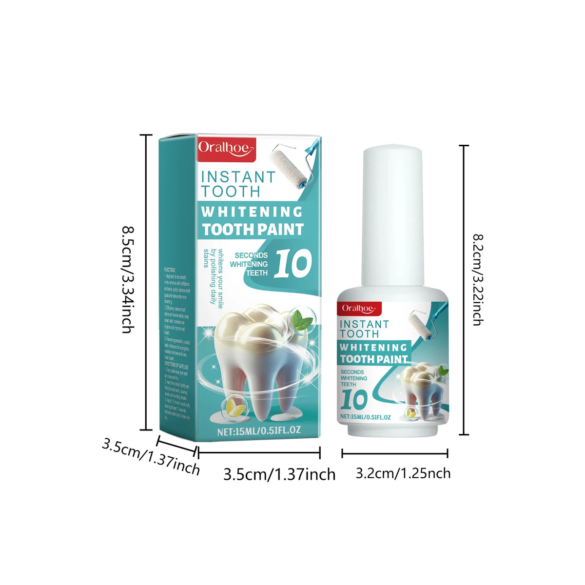 Instant Teeth Whitening Paint Gel for Stain Removal and Bright Smile