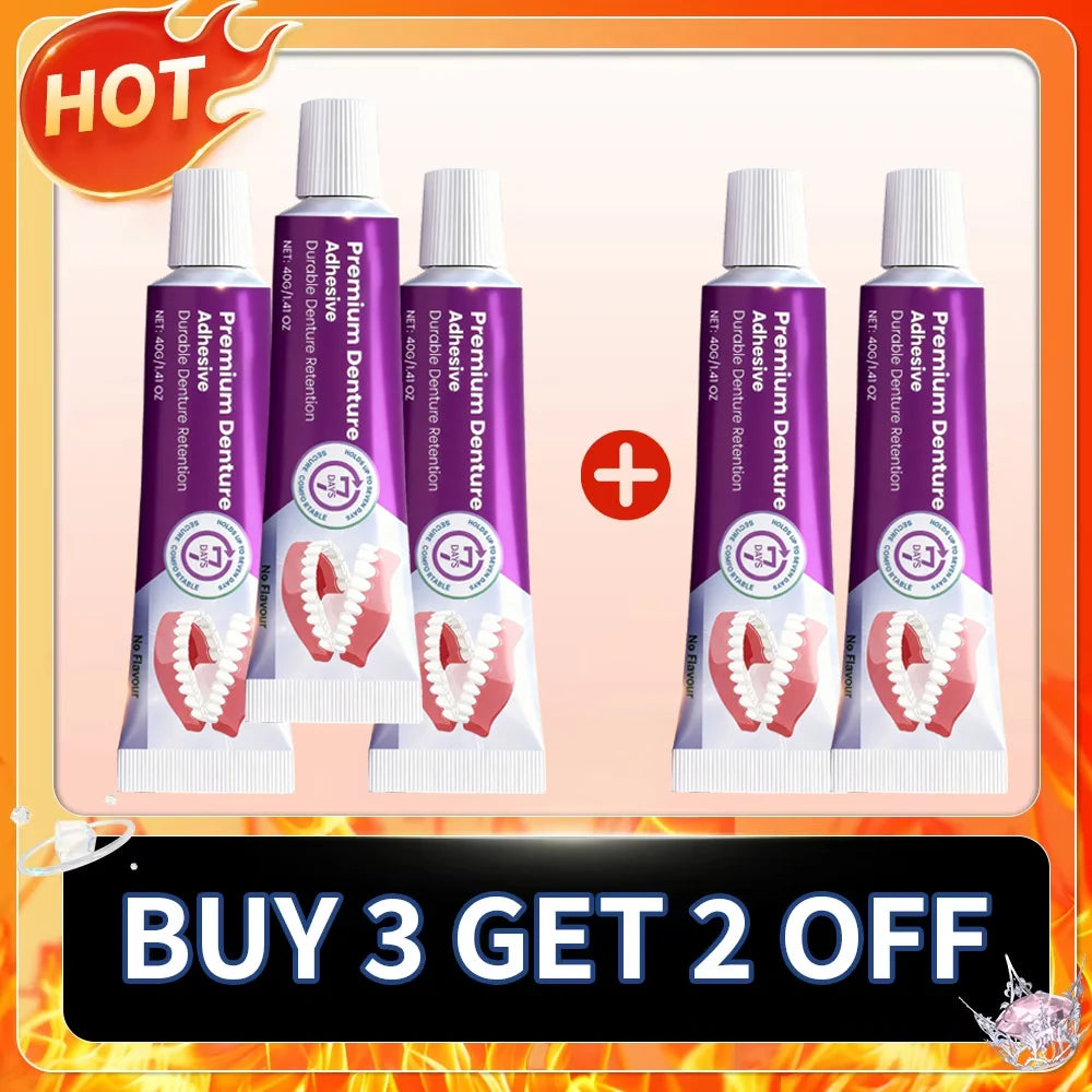 Premium Denture Adhesive Cream - Long-Lasting 96-Hour Hold for Comfortable Fit