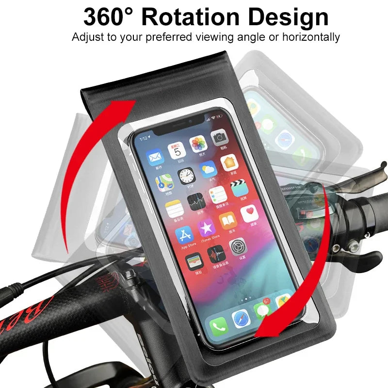 Waterproof 360° Rotating Bike Phone Mount for 6.5-inch Smartphones - 1