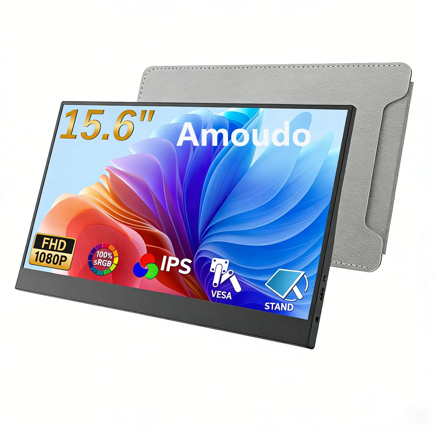 15.6" Portable FHD 1080P Monitor - Slim IPS USB-C & HDMI Travel Display