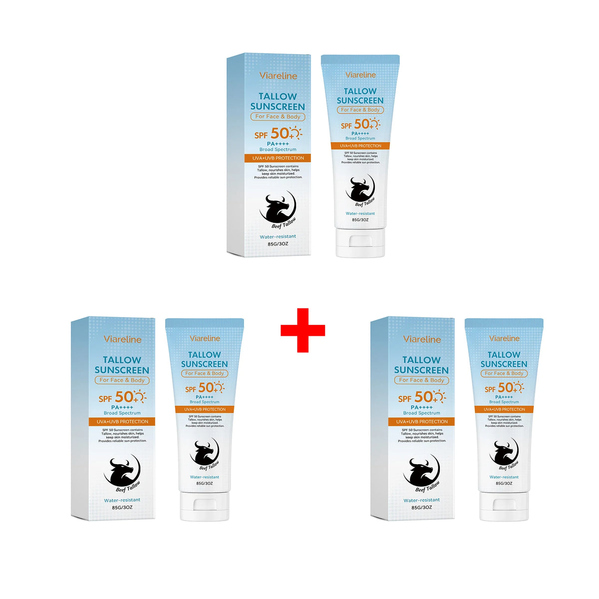 Tallow Sunscreen SPF 50 Broad Spectrum Moisturizing Face and Body Sun Protection