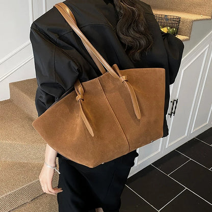 Luxury Retro Suede Shoulder Tote