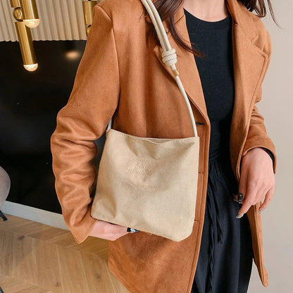 Luxury Retro Suede Shoulder Bag