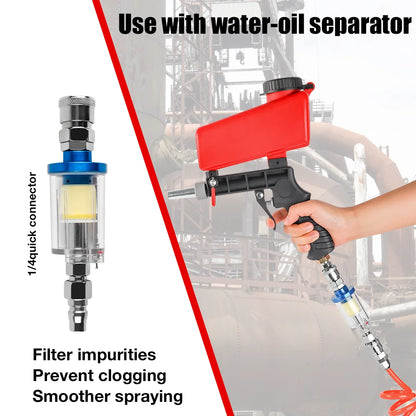 Portable Pneumatic Sandblasting Gun - Gravity Feed Sandblaster for Rust and Paint Removal