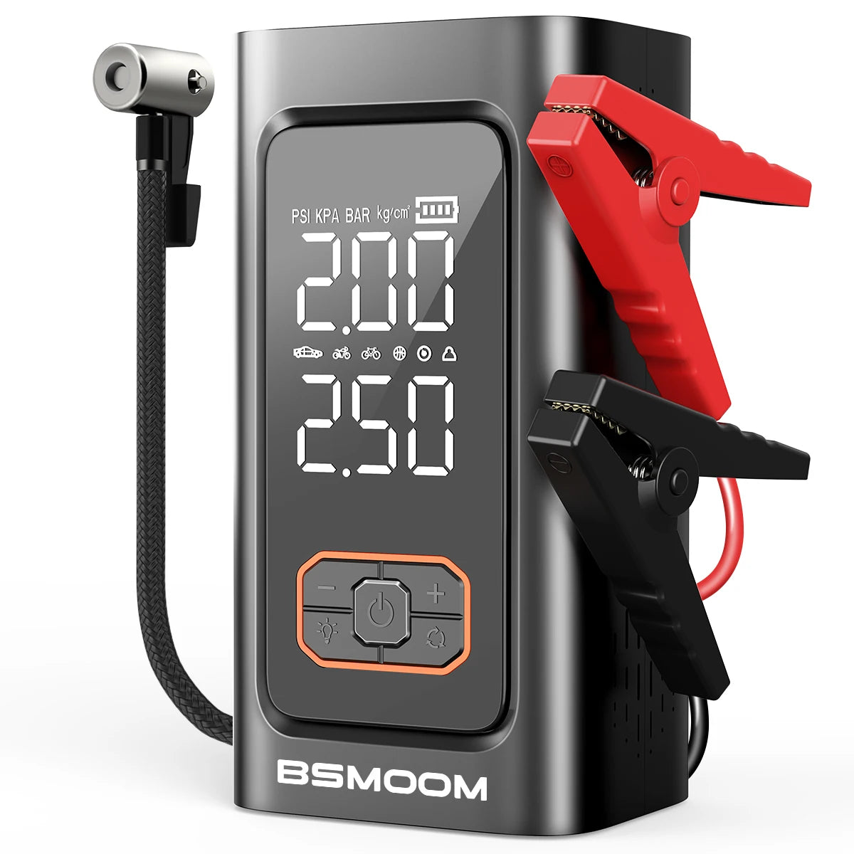 Portable 1500A Car Jump Starter with 150PSI Air Compressor & Power Bank