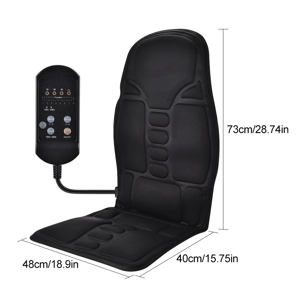 Electric Full-Body Vibrating Massage Chair Cushion with Soothing Heat Therapy - 21