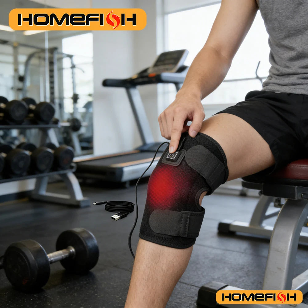 USB Heated Knee Pad - Adjustable Warming Brace for Pain Relief - 4