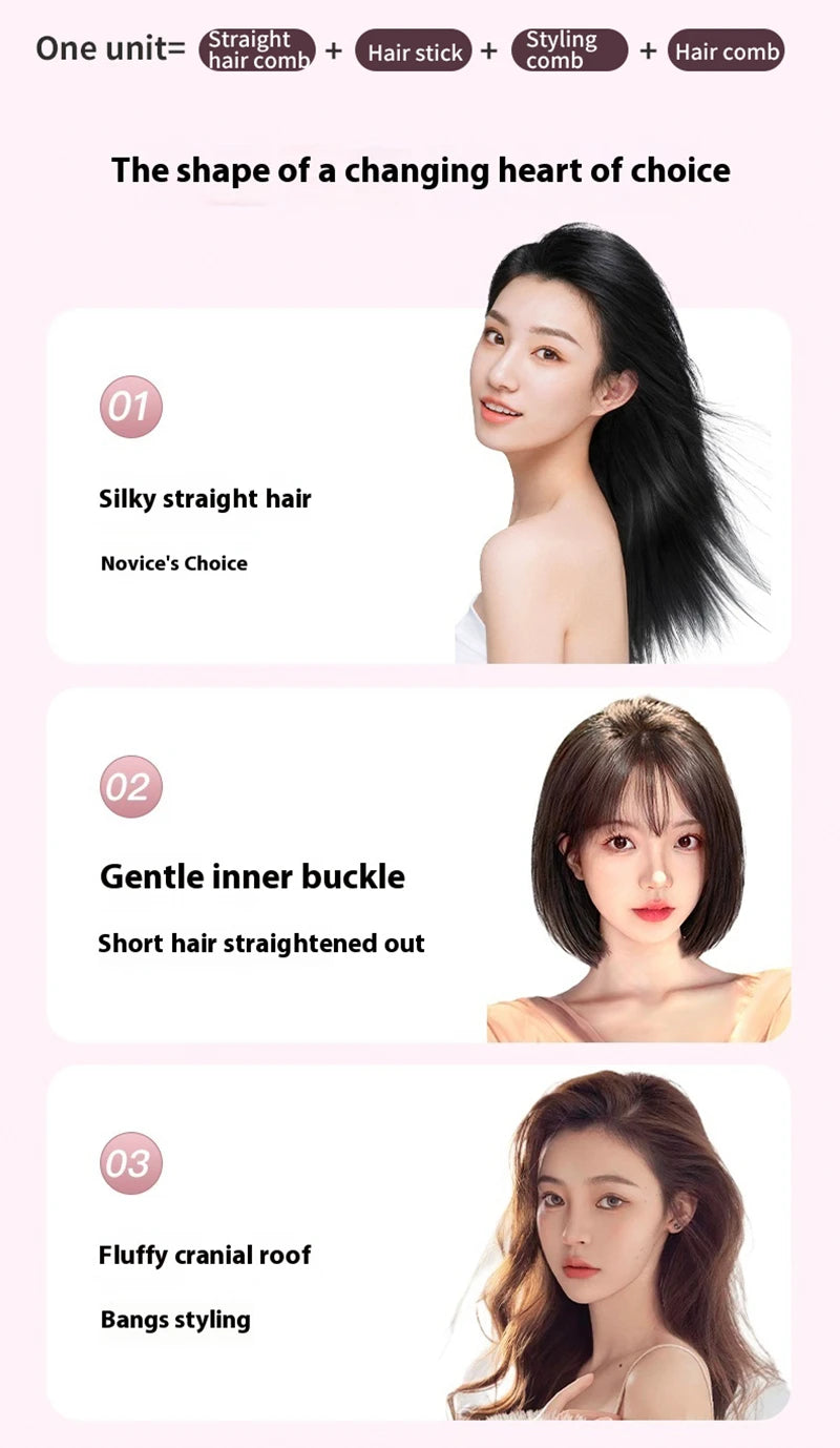 Fast Heating Cordless Hair Straightening Brush - Anti-Frizz Ionic Styling Comb - 19