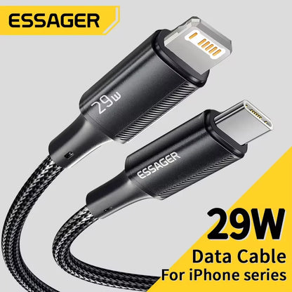 29W PD Fast Charging USB-C to Lightning Cable for iPhone & iPad