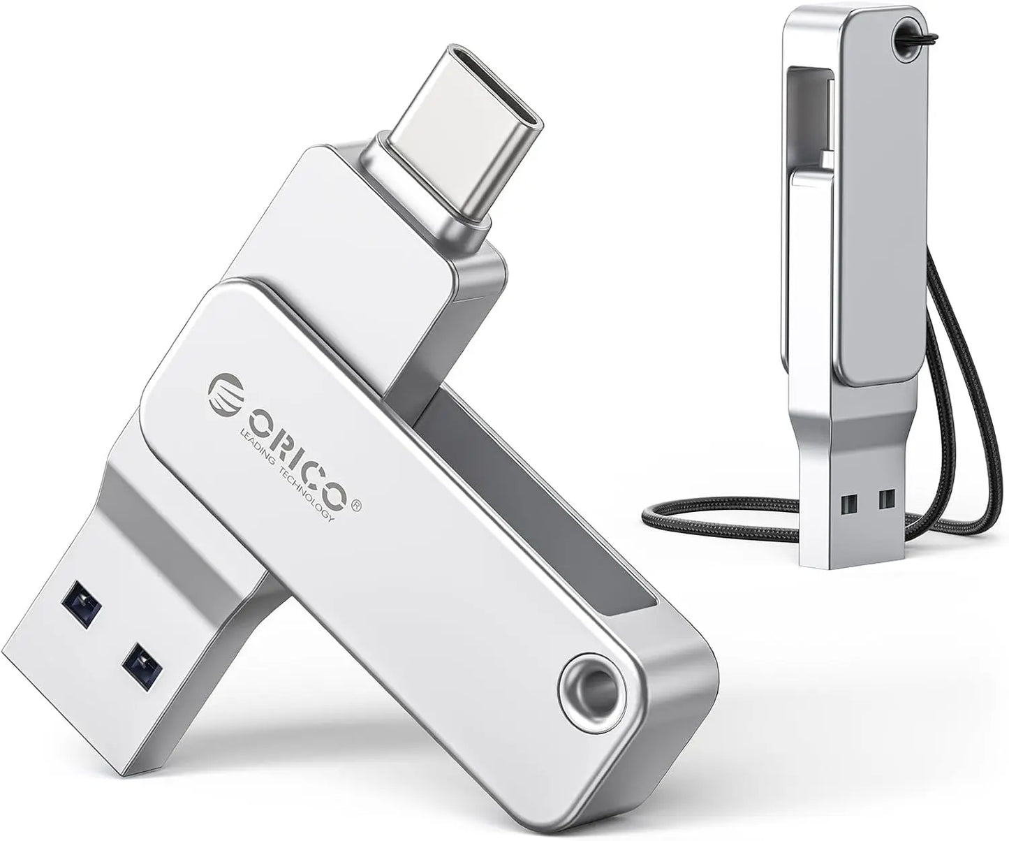 Dual USB-C & USB-A Flash Drive - Fast 150MB/s Metal Thumb Drive for Phone