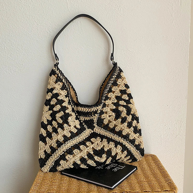 Luxury Woven Straw Beach Bag