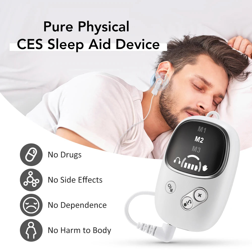 CES Sleep Aid & Anxiety Relief Device - Handheld Pulse Massager for Deep Sleep - 8