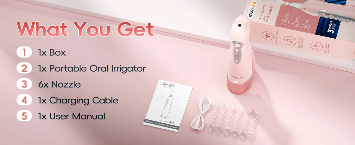 Portable Rechargeable Cordless Water Flosser for Teeth Deep Cleaning