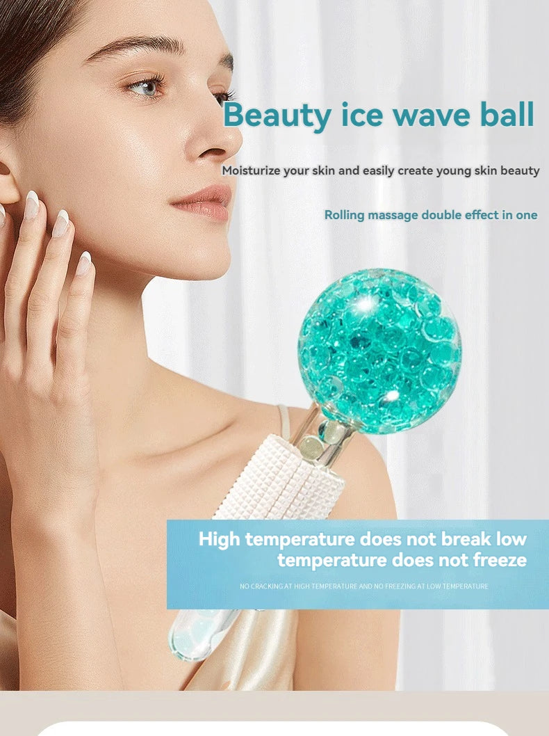 2Pcs Cooling Facial Ice Globes - Cold Roller Massager for Face & Eyes, Puffiness Relief