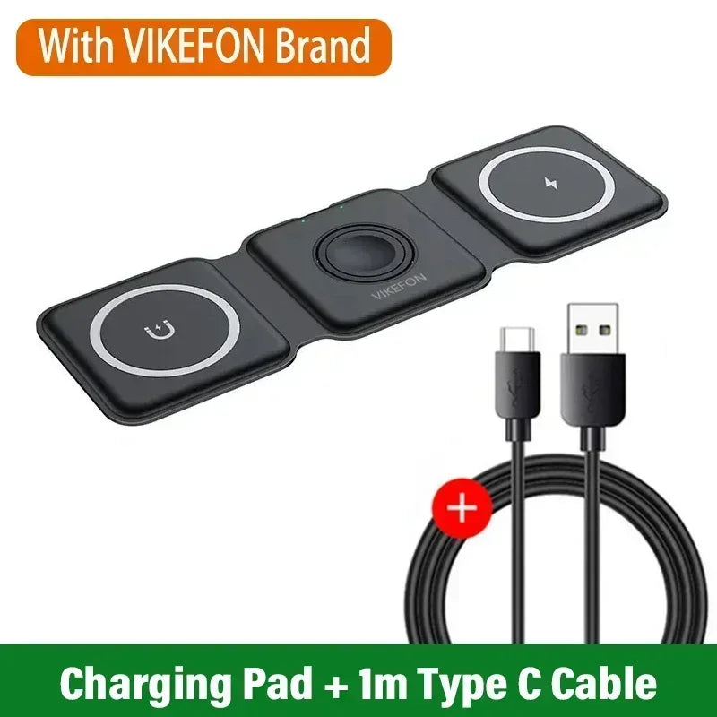 3-in-1 Foldable Magnetic Wireless Charging Station for iPhone & Apple Watch - 27