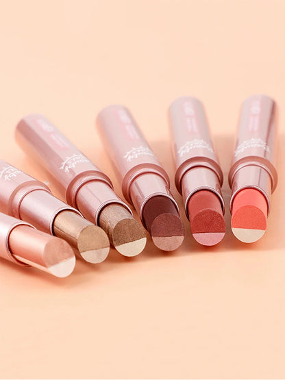 Gradient Two-Tone Eyeshadow Stick - Waterproof Shimmer Eye Makeup