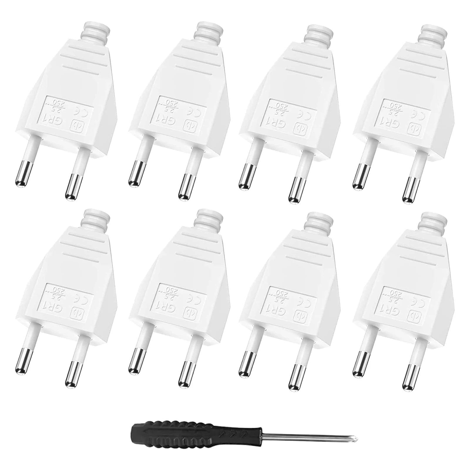 EU Plug Adapter Repair Kit - 250V Rewireable Schuko Power Connector - 16
