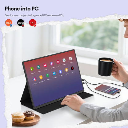 16" 4K Portable Monitor - 3840x2400 UHD IPS Display for Laptop & Gaming