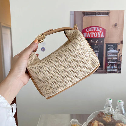 Luxury Woven Straw Bucket Bag