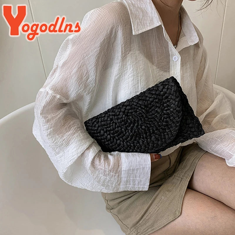 Luxury Woven Straw Clutch