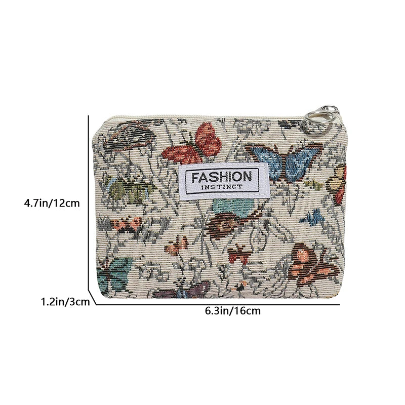 Luxury Retro Floral Canvas Clutch