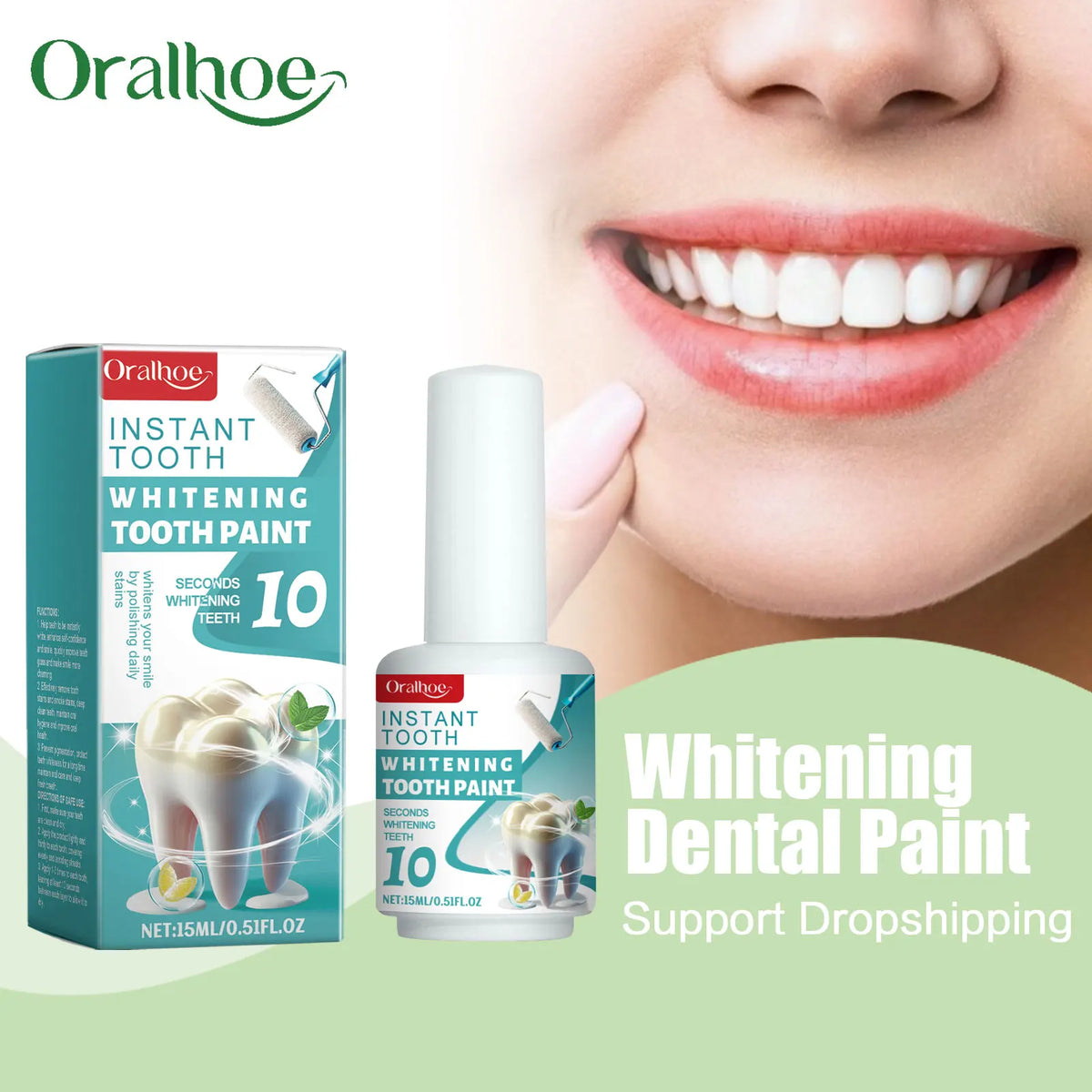 Instant Teeth Whitening Paint Gel for Stain Removal and Bright Smile