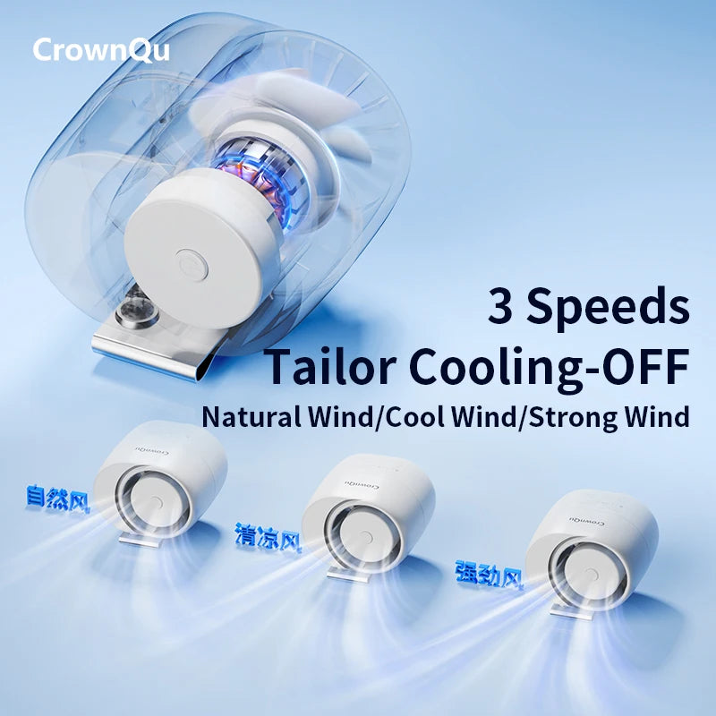 Portable Waist Clip Fan - Rechargeable Turbo Neck Fan for Outdoor Cooling - 5