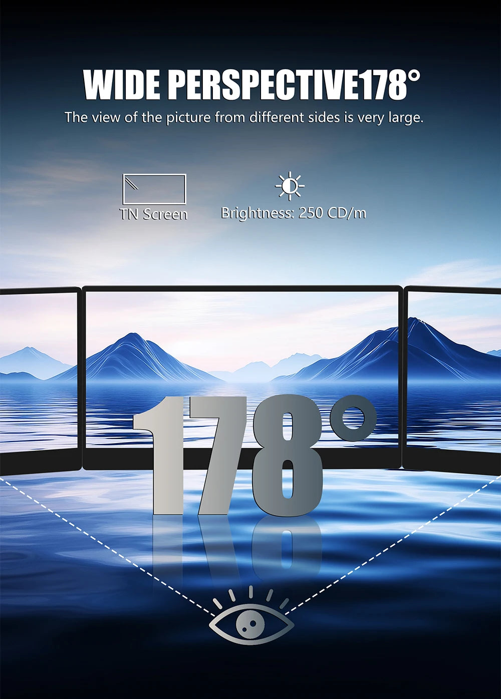 14-Inch Portable Monitor - 60Hz Lightweight Travel Display with Speakers - 10