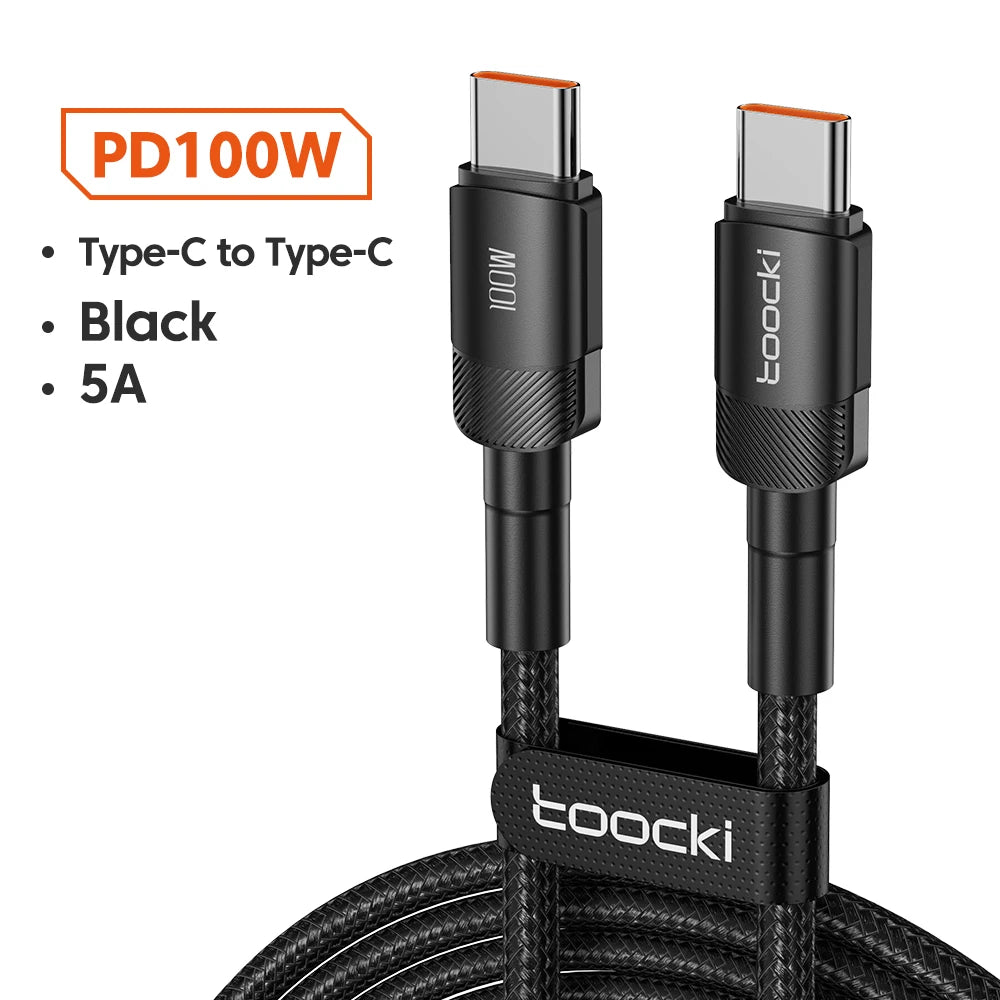 100W USB-C to USB-C Fast Charging Cable - 5A Power Delivery Cord - 21