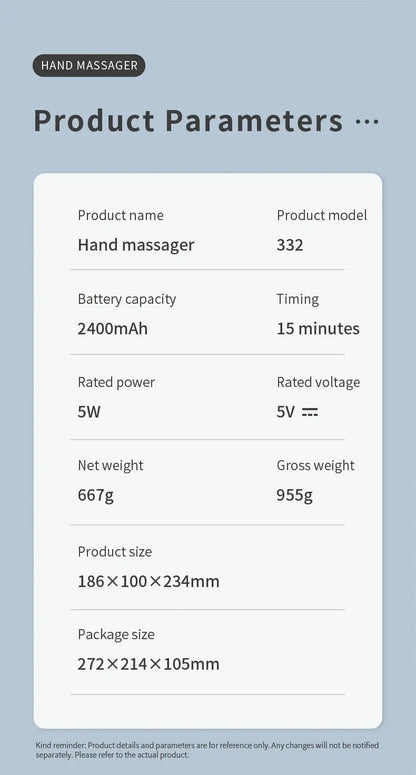 Electric Hand Massager with Air Compression, Heat Therapy & UV Sterilization