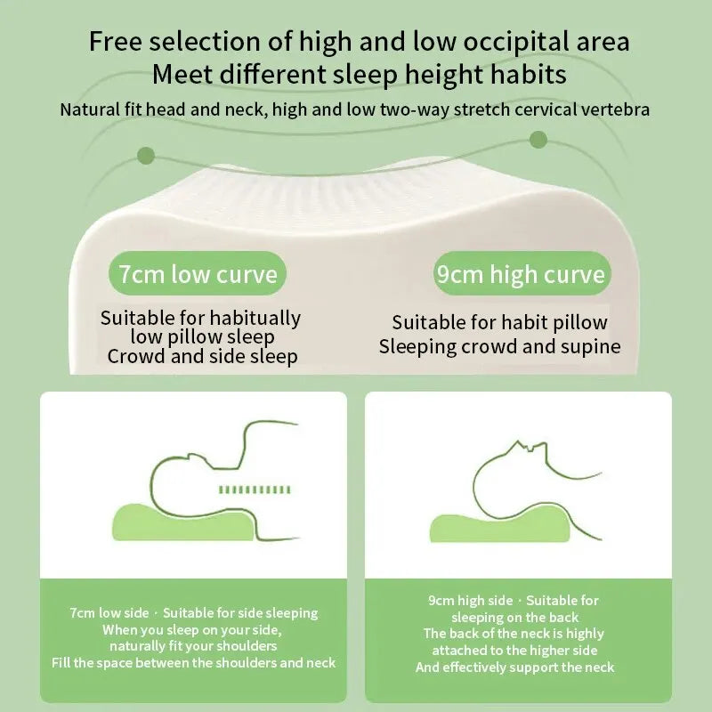 Natural Thai Latex Cervical Pillow - Ergonomic Support for Better Sleep