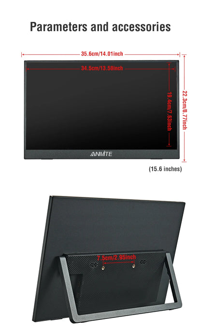 15.6" Portable IPS Monitor 1080P HDR - Touch & Non-Touch Options