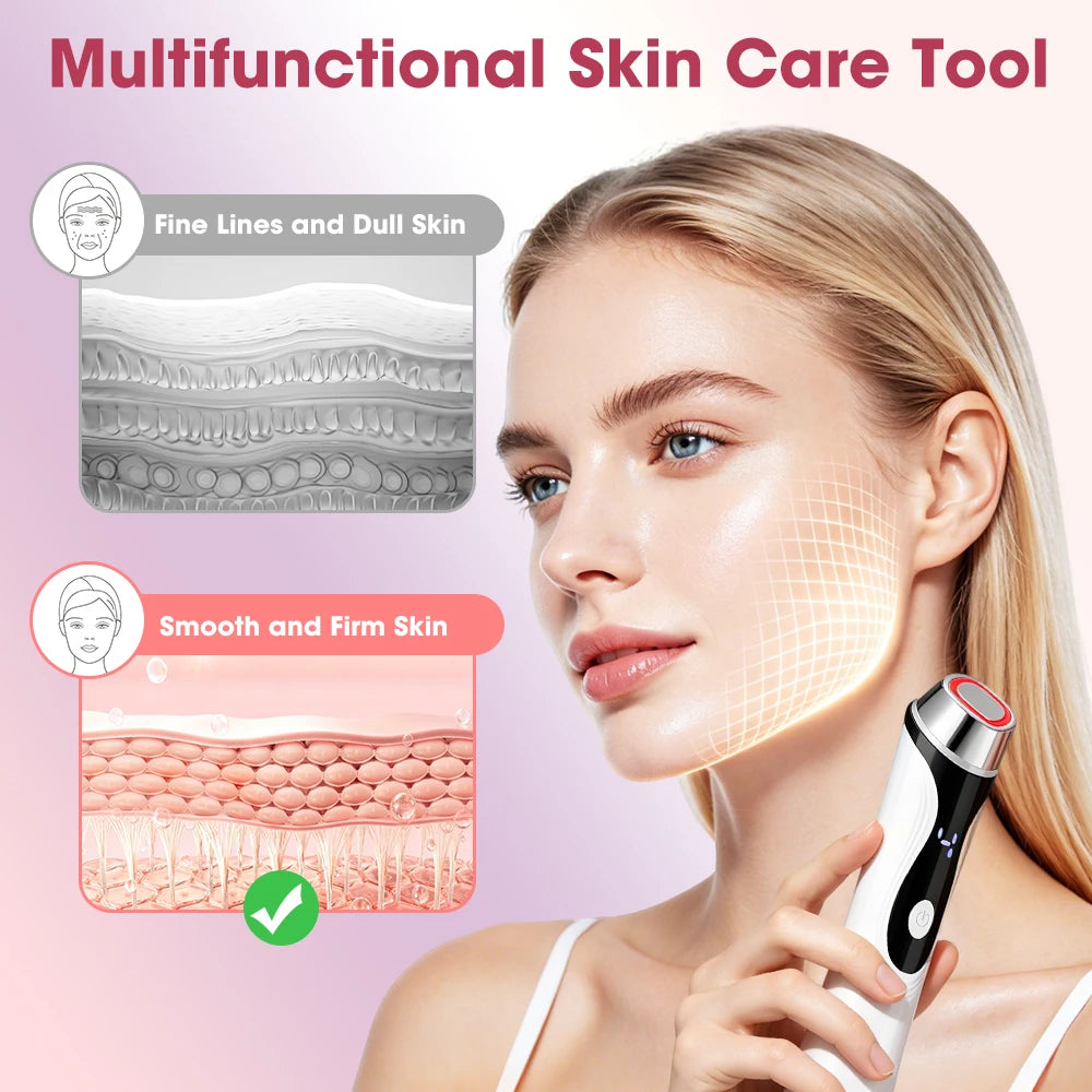 4-in-1 LED Facial Massager - Deep Pore Cleansing & Skin Tightening Beauty Device