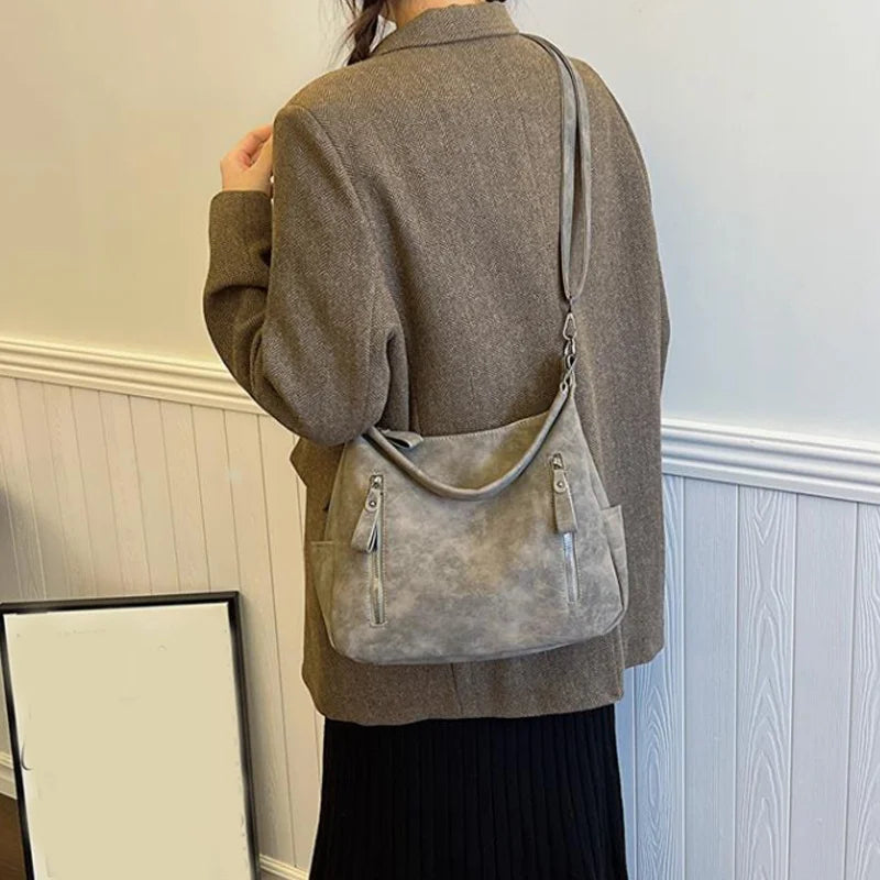 Luxury Retro Matte Shoulder Bag