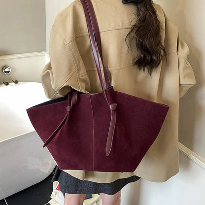 Luxury Retro Suede Shoulder Tote
