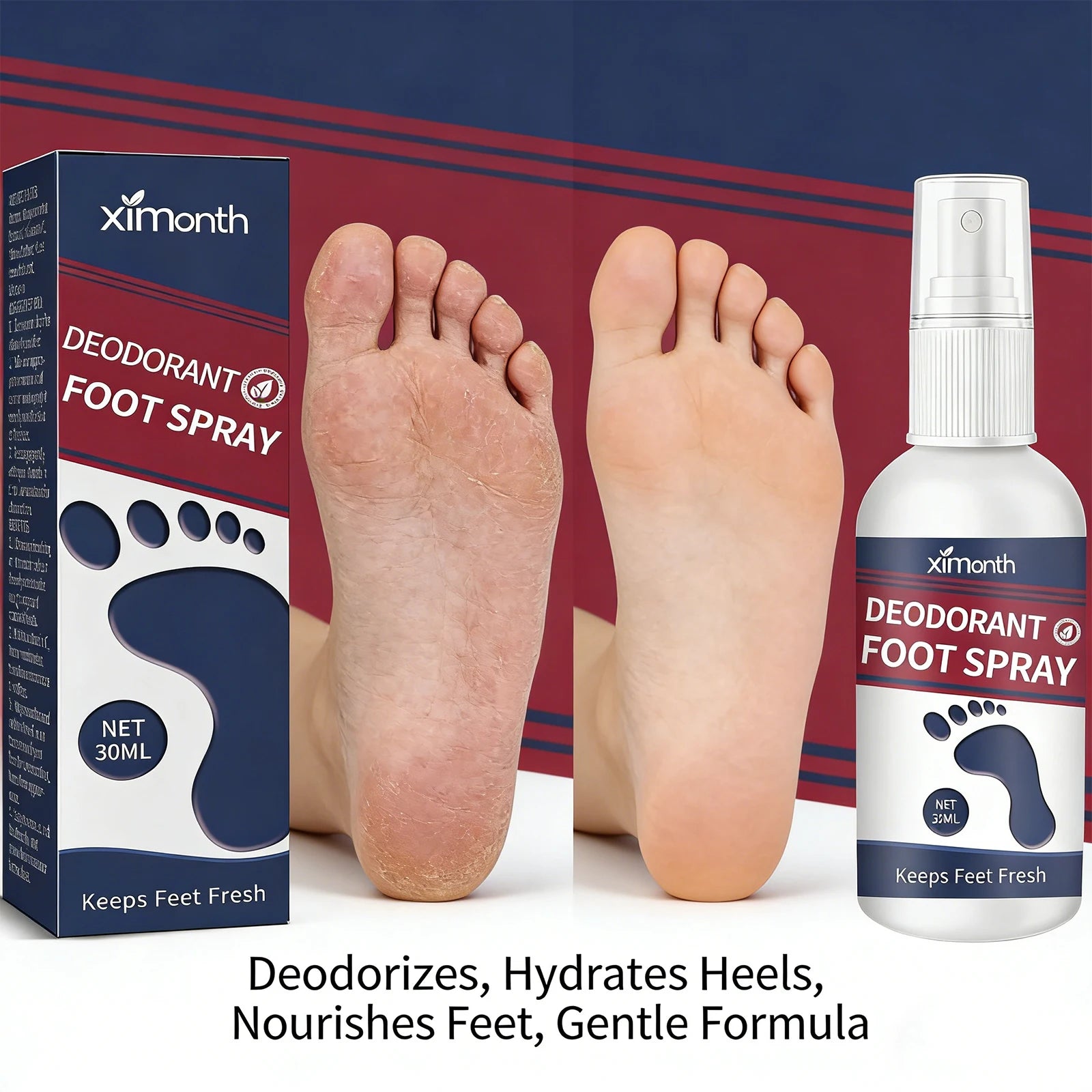 Refreshing Foot Deodorant Spray - Anti-Odor & Nourishing Heel Care - 2