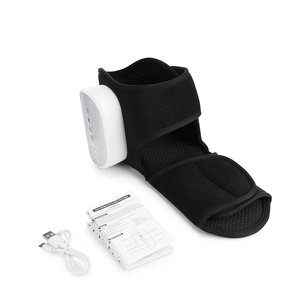 Dual-Airbag Electric Heated Foot and Ankle Massager for Pain Relief