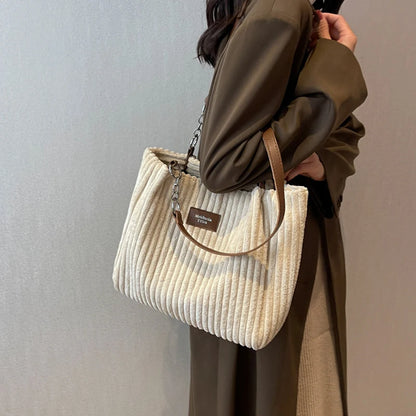 Luxury Casual Corduroy Tote