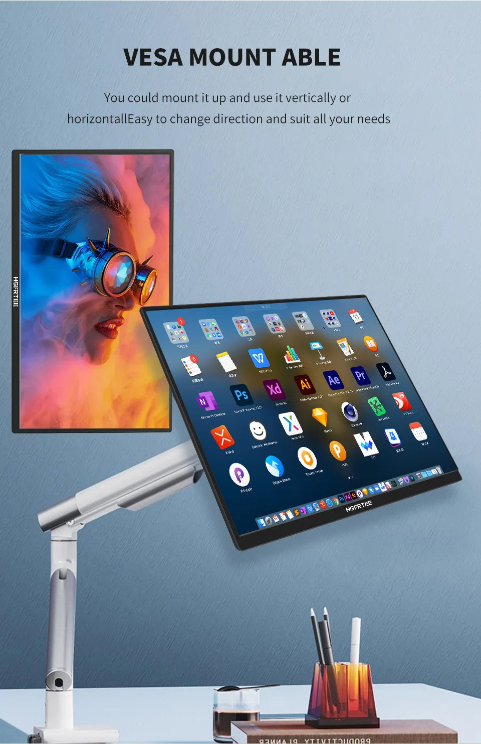 18.5" Portable 120Hz Monitor - 1080P IPS Full HD Laptop Second Screen - 11
