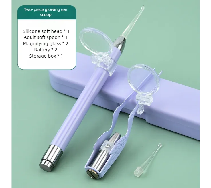 LED Illuminated Ear Wax Removal Kit - Professional Stainless Steel Ear Cleaning Tool