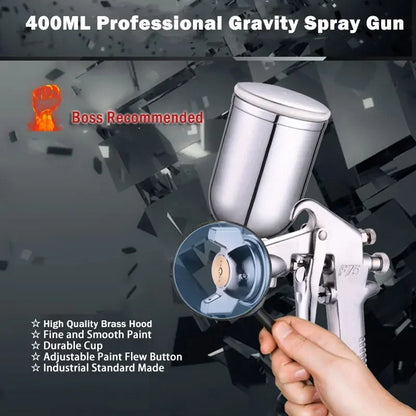 F-75 Professional Pneumatic Air Spray Gun 1.5mm Nozzle for Paint & Furniture