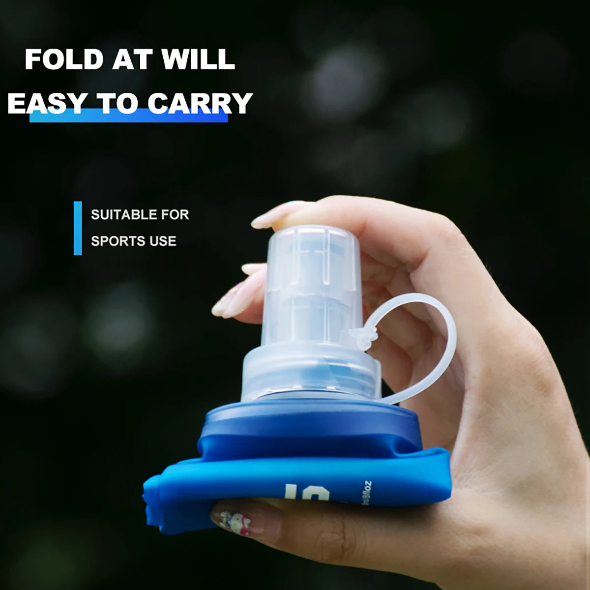 Collapsible Soft Water Bottle - BPA-Free Silicone Flask for Running & Hiking