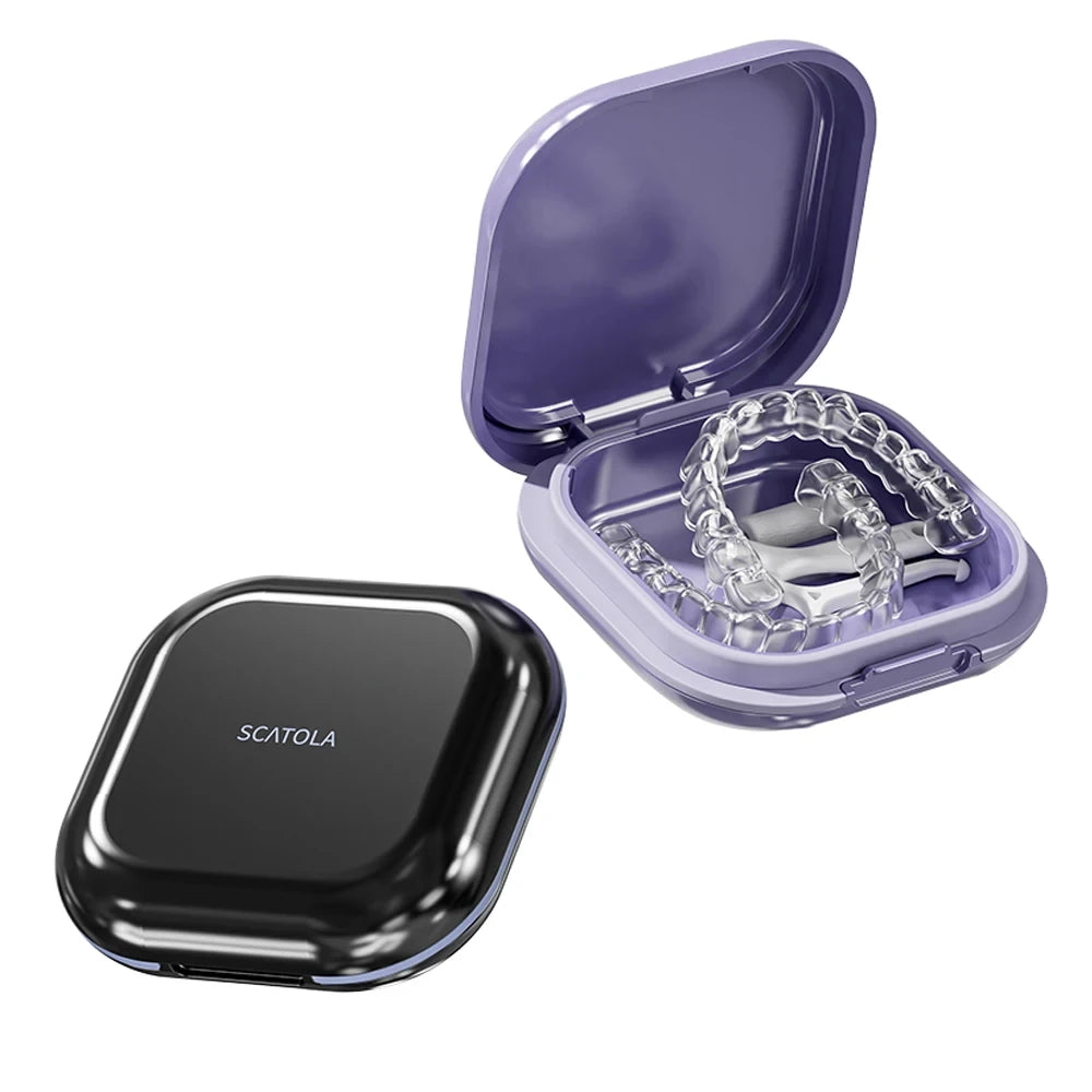 Portable Orthodontic Retainer Case with Secure Seal for Dentures and Mouth Guards