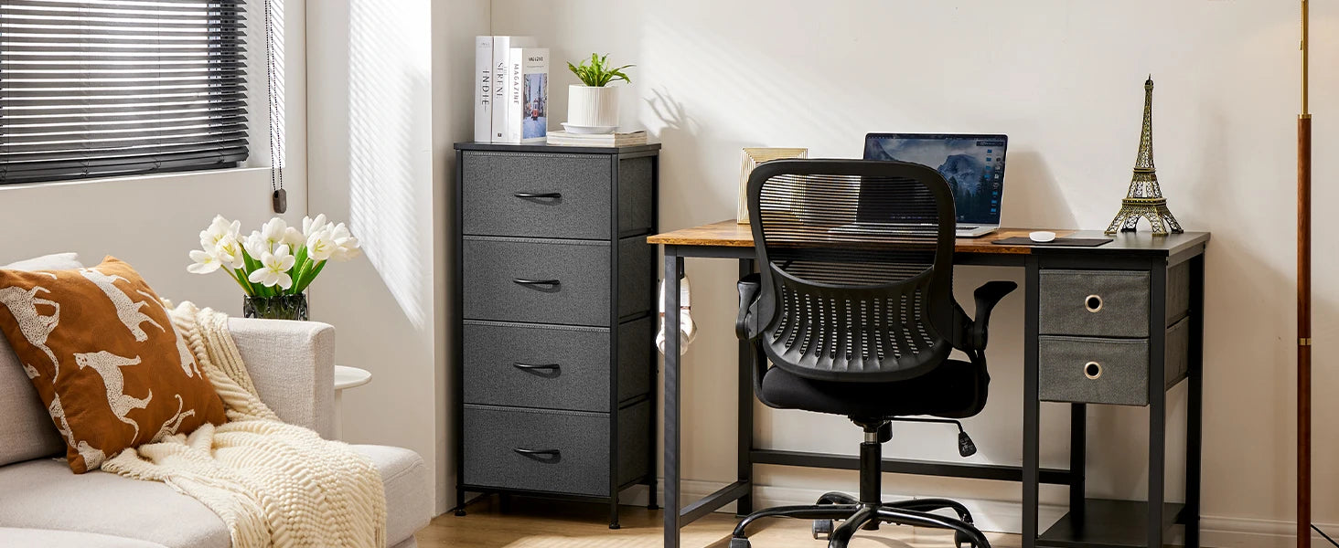 4-Drawer Bedroom Dresser & Nightstand with Sturdy Metal Frame - 7