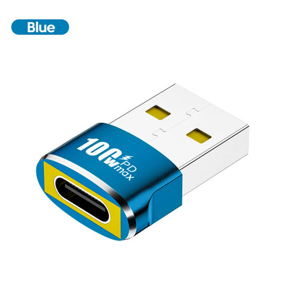 USB A Male to USB C Female OTG Adapter - 100W Fast Charging & Data Converter