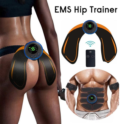 Wireless EMS Muscle Stimulator - Electric Abdominal & Hip Toning Trainer
