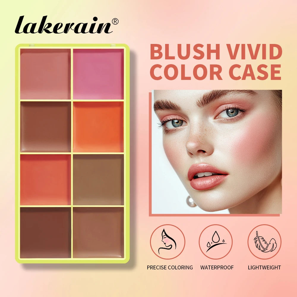 8-Color Cream Blush Palette - Long-Lasting Matte Face Makeup - 2