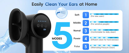 Electric Ear Wax Removal Kit - Professional Irrigation Cleaner with 5 Pressure Modes