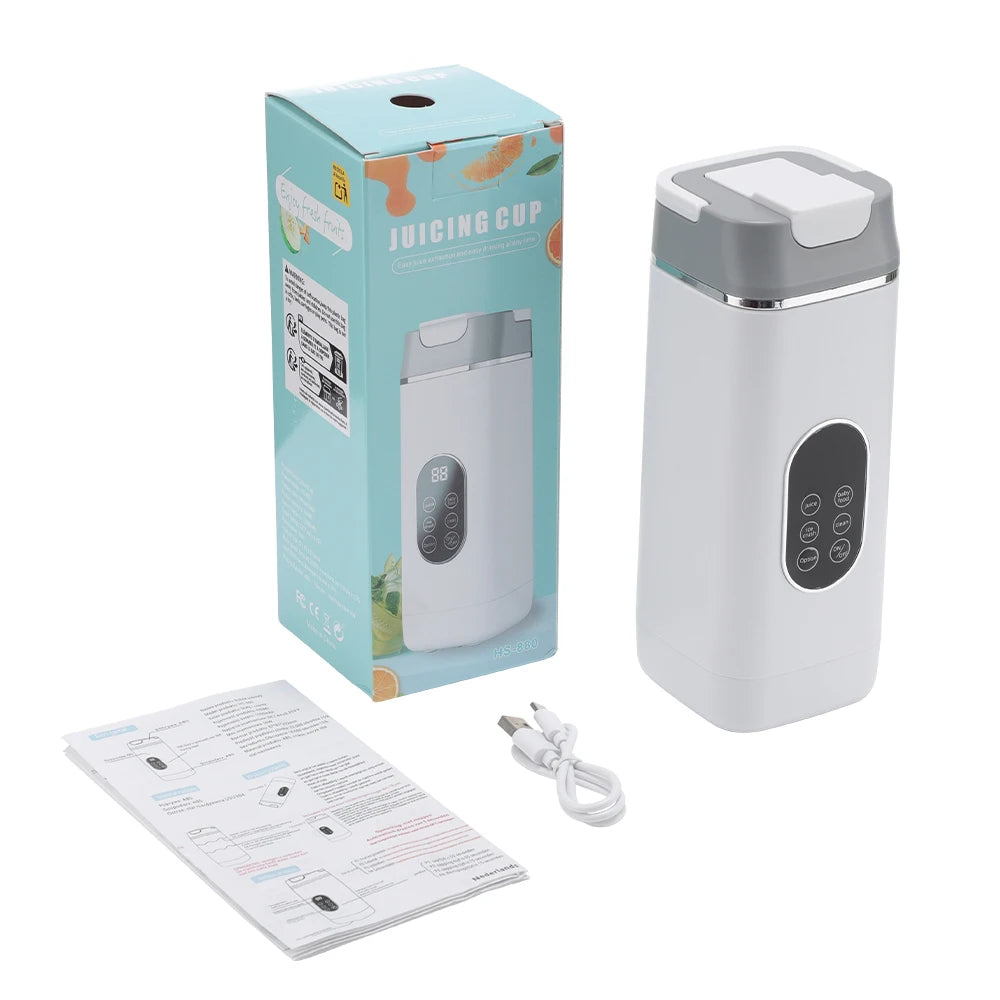 Portable Electric Juicer Cup with 12 Blades & Smart Digital Display